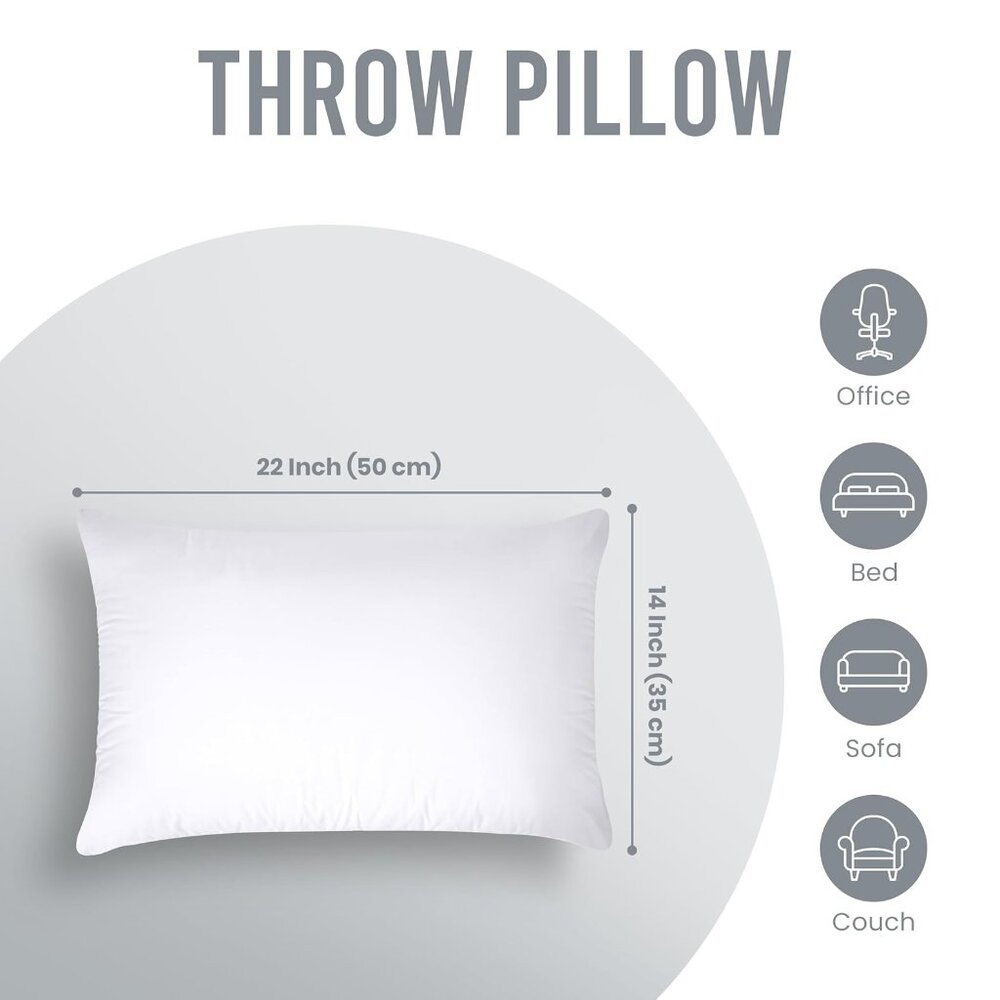 Utopia Bedding Throw Pillow Insert (White) - 14 x 22 Inches